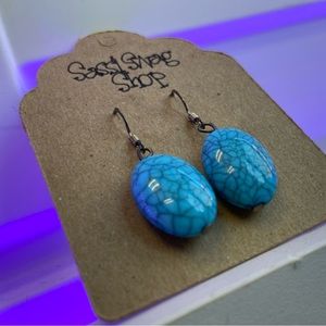 Handmade by SassiSwagShop Robins Egg Baby Blue Marble Bead Custom Earrings